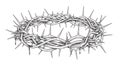 Crown of Thorns Black and White Engraving Vector Illustration Royalty Free Stock Photo