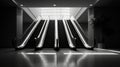 Black And White Escalators: A Minimalist Critique Of Consumer Culture Royalty Free Stock Photo
