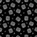 Black and white ethnic aztec geometric seamless pattern, vector
