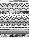 Black and white ethnic geometric aztec seamless borders pattern, vector Royalty Free Stock Photo