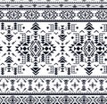 Black and white ethnic seamless pattern with geometric shapes. Royalty Free Stock Photo