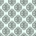 Black and white ethnic textile decorative ornamental seamless pattern in vector. Abstract endless ornate background. Royalty Free Stock Photo