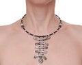 Black and white exotic necklace Royalty Free Stock Photo