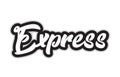 black and white express hand written word text for typography lo