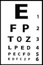 Black on White Eye Chart Royalty Free Stock Photo