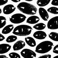 Black and white eyes vector seamless pattern. Open eyes decorative monochrome texture.