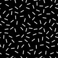 Black white fabric design pattern - seamless vector dashes