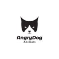 Black white face dog angry logo symbol icon vector graphic design illustration idea creative Royalty Free Stock Photo