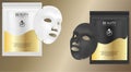 Black and white facial cosmetic mask. Realistic