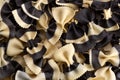 Black and white Farfelle pasta texture Royalty Free Stock Photo