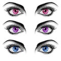 Black and White Fashion Illustration - eyes on White background