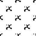 Black and white fashion prints made with a stylized x sign and blots.seamless geometric pattern with a monochrome cross on a white Royalty Free Stock Photo