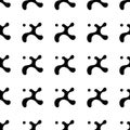 Black and white fashion prints made with a stylized x sign and blots.seamless geometric pattern with a monochrome cross Royalty Free Stock Photo