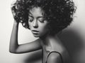 Beautiful woman with afro curls hairstyle Royalty Free Stock Photo