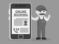 Black and white fat plumber with online booking