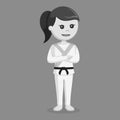 Black and white female karate