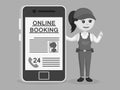 Black and white female plumber with online booking