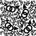 Black and white feminine and masculine signs Royalty Free Stock Photo