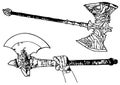 Black and White Fighting Axes