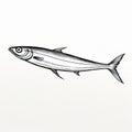 Minimalist Albacore Fish Illustration With Historical Style