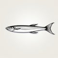 Black And White Fish Illustration: High Horizon Lines And Realistic Usage Of Light And Color