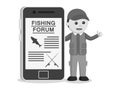 Black and white fisherman with fishing forum