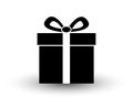 Black and white flat gift present icon vector illustration with