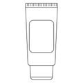 Black and white flat vector icon of medical cream tube