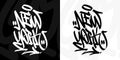 Black And White Flat Word New York Abstract Hip Hop Hand Written Graffiti Style Vector Illustration Art