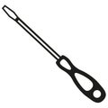 Black and white flathead screwdriver silhouette