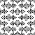 Black on White Fleur de Lis Arabic Geometrical Pattern Seamless Repeat Background Royalty Free Stock Photo