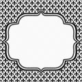 Black and White Fleur De Lis Pattern Textured Fabric with Embroidery Background Royalty Free Stock Photo