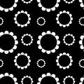 Black and white floral as seamless pattern. Flowers design as background. Royalty Free Stock Photo