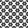 Black And White Floral Flower Stylish Curvy Seamless Pattern Repeated Design