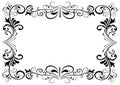 Black and white floral frame Royalty Free Stock Photo