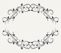 Black and white floral frame Royalty Free Stock Photo