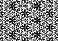 Black white Floral Geometrics Repeat Printing Pattern Hand Drawings