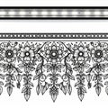 Black and White Floral Lace Border Design Royalty Free Stock Photo