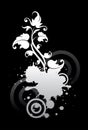 Black and white floral motif Royalty Free Stock Photo