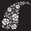 Black and white floral motif Royalty Free Stock Photo