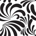 Black and white floral Paisley seamless pattern. Vector ornamental vintage background. Beautiful repeat backdrop. Modern Royalty Free Stock Photo