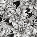 Black And White Floral Pattern Royalty Free Stock Photo