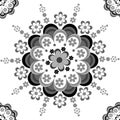 Black and white floral seamless pattern for ceramic, porcelain, chinaware