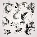 Black & White Floral Vortexes