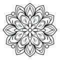Calming Symmetry: Intricate Flower Coloring Page