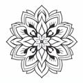 Black And White Flower Coloring Page With Minimalistic Serenity