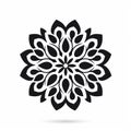 Elegant Black And White Mandala Flower Icon With Bold Graphic Design Royalty Free Stock Photo