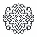 Black And White Flower Mandala Template: Ottoman Art Inspired Sticker Art