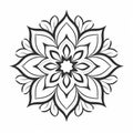 Black And White Flower Pattern Design: Spiritual Symbolism And Minimalistic Mandalas