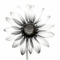 Black And White Flower: Solarization Art Stock Photo Royalty Free Stock Photo